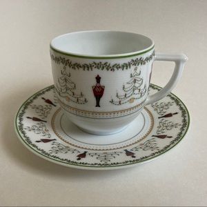 Bernadaud France Grenadiers Happy Holiday Coffee Cup and Saucer Christmas